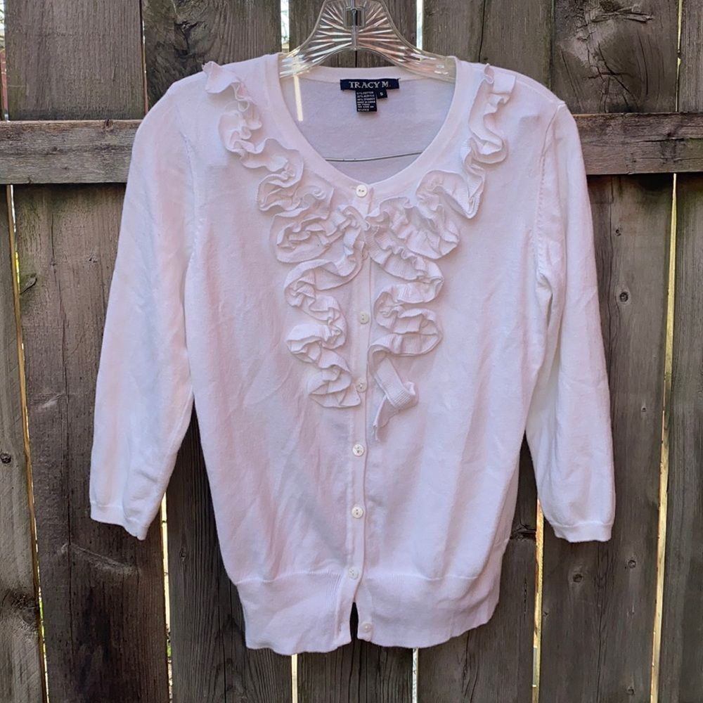 Tracy M Ruffle cardigan sz. S